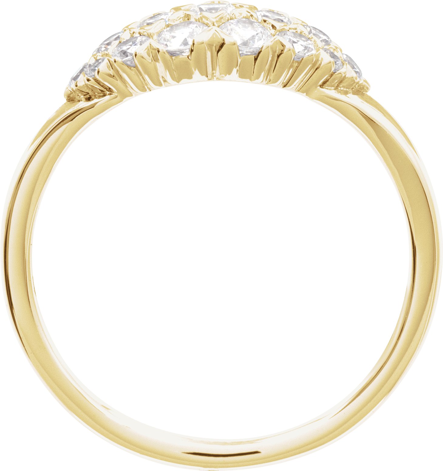 14K Yellow 1/2 CTW Natural Diamond Cluster Ring