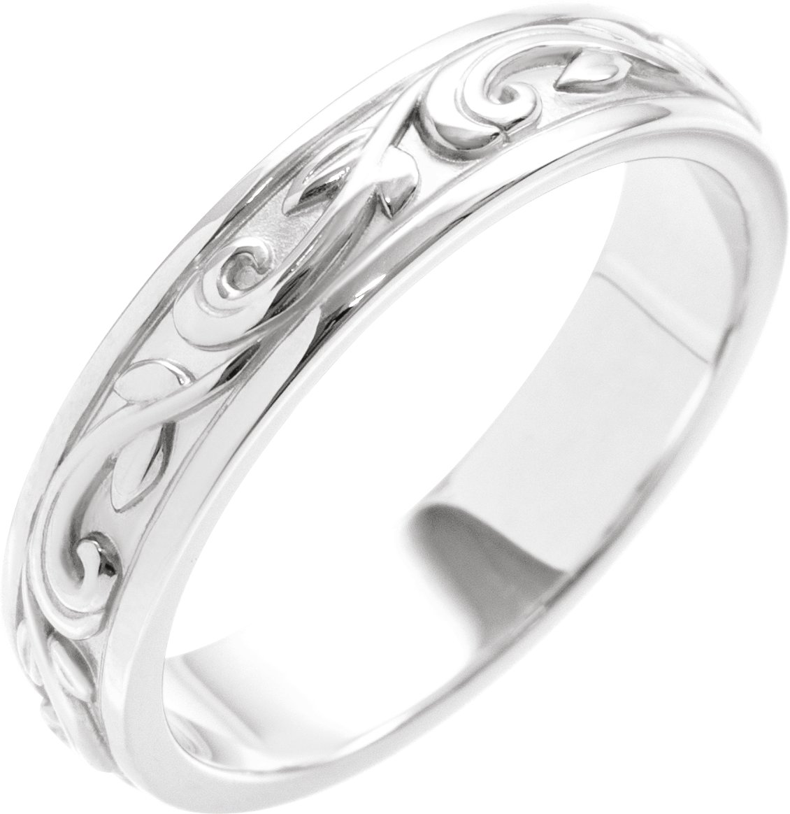 Sculptural Flat Band with Bead Blast Finish