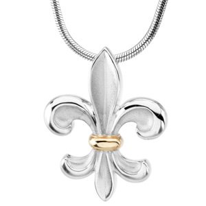 Sterling Silver & 14K Yellow Fleur-de-Lis 18" Necklace