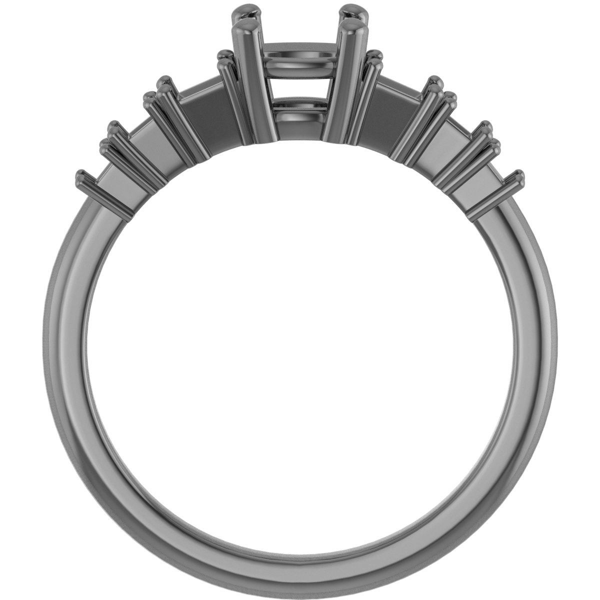 6x6 mm Square Engagement Ring Mounting view 2