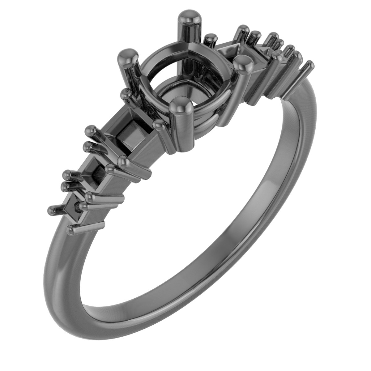 6x6 mm Square Engagement Ring Mounting