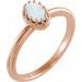 14K Rose Natural White Opal Crown Ring