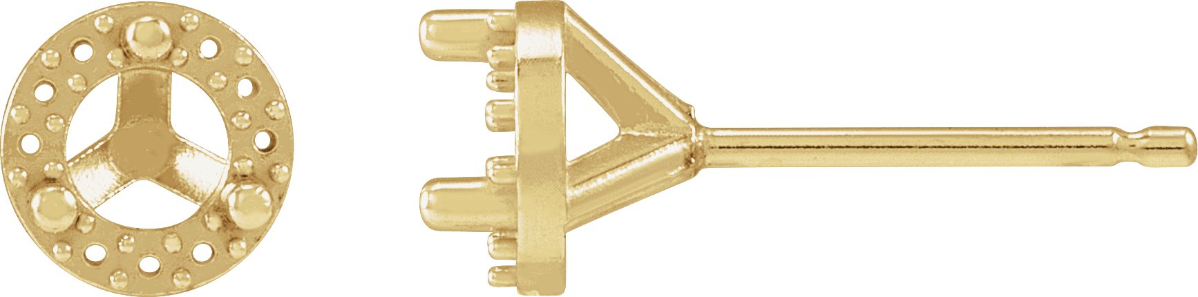Round 3-Prong Halo-Style Stud Earrings