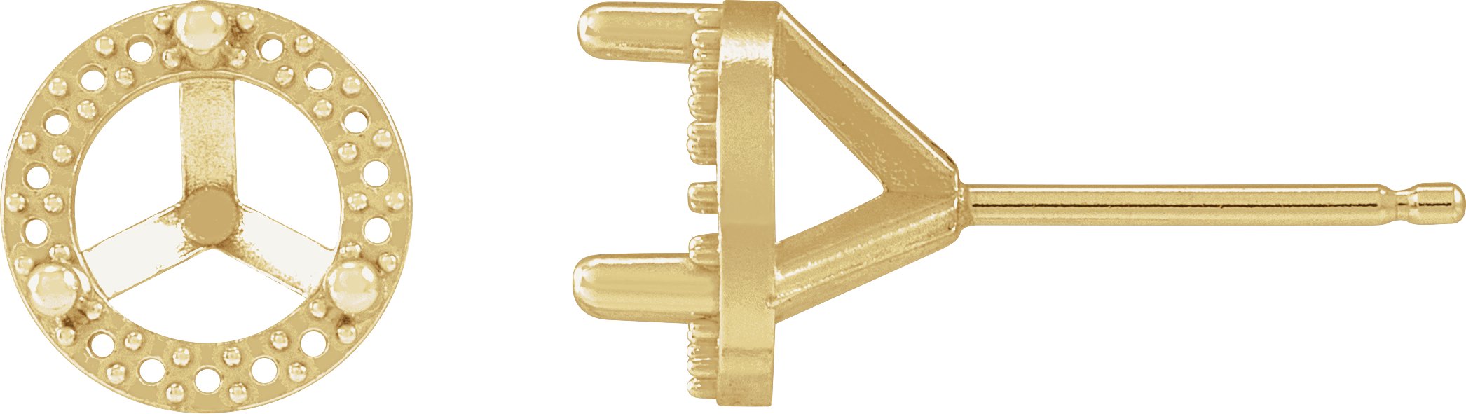 Round 3-Prong Halo-Style Stud Earrings