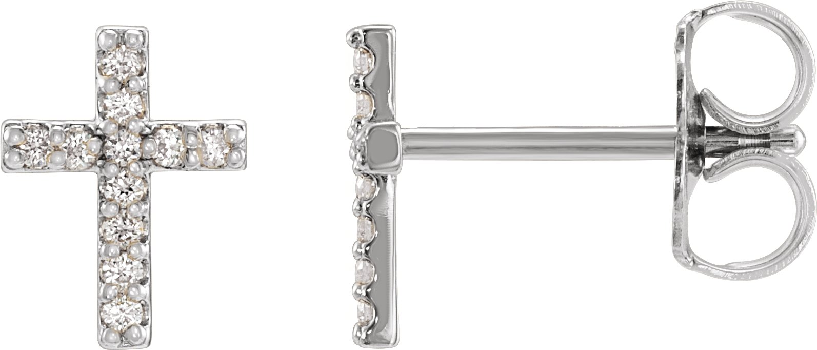 Platinum .05 CTW Natural Diamond Cross Earrings