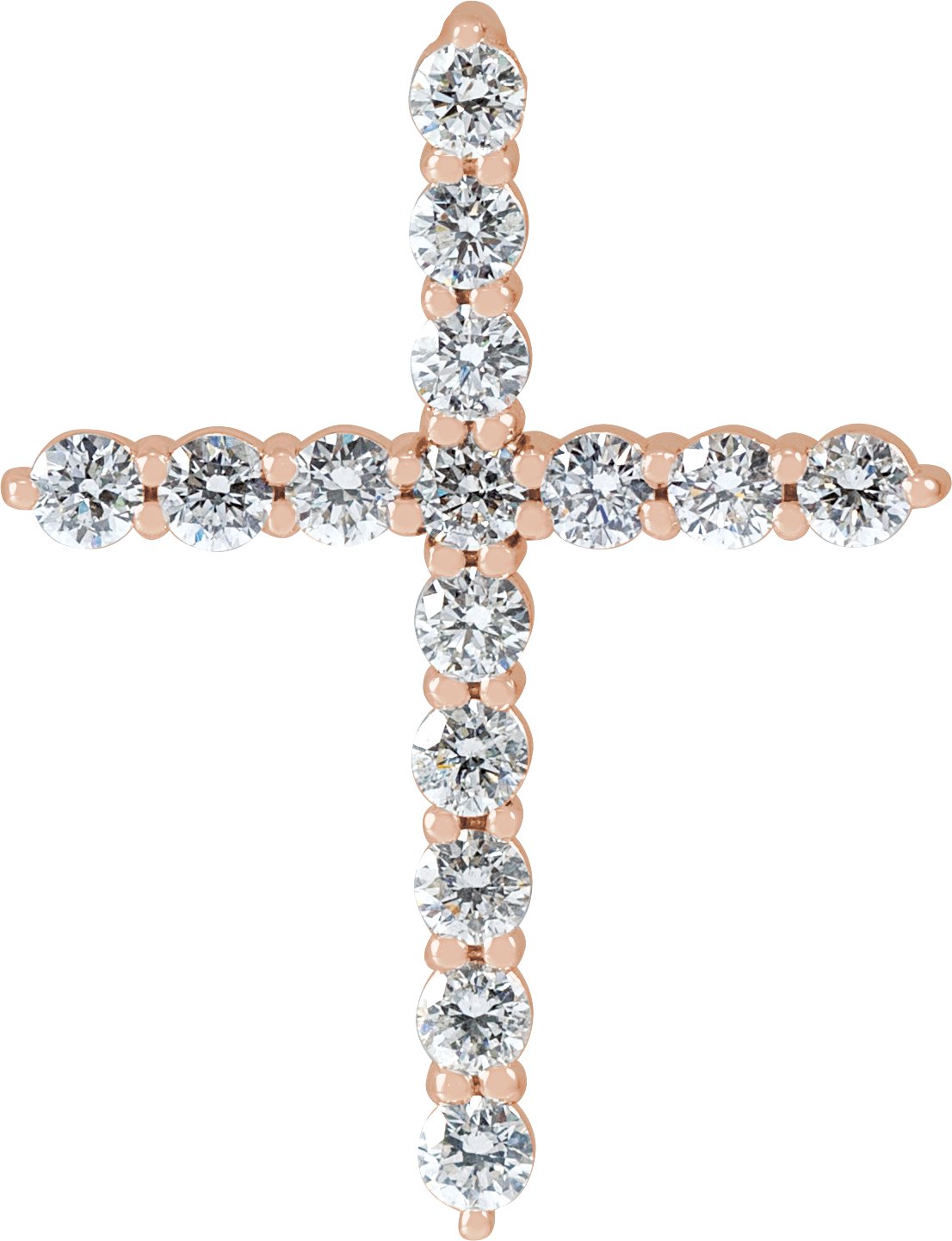 14K Rose .50 CTW Lab Grown Diamond Cross Pendant Ref 21558841