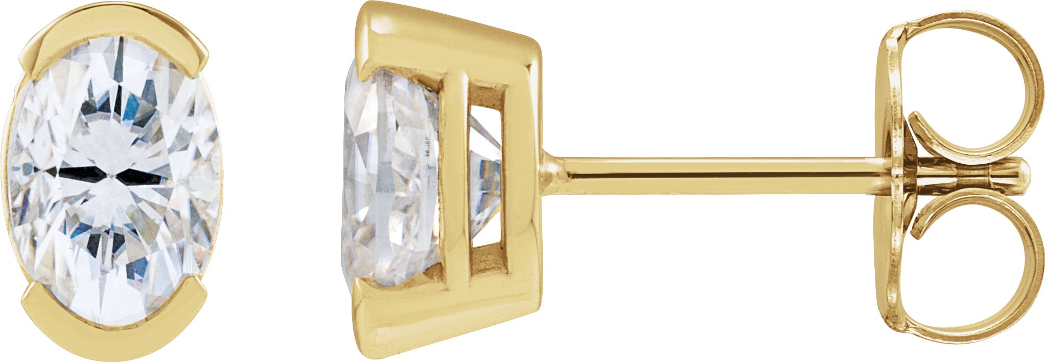 Half-Bezel Solitaire Stud Earrings