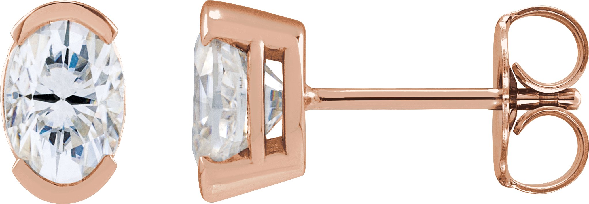 Half-Bezel Solitaire Stud Earrings