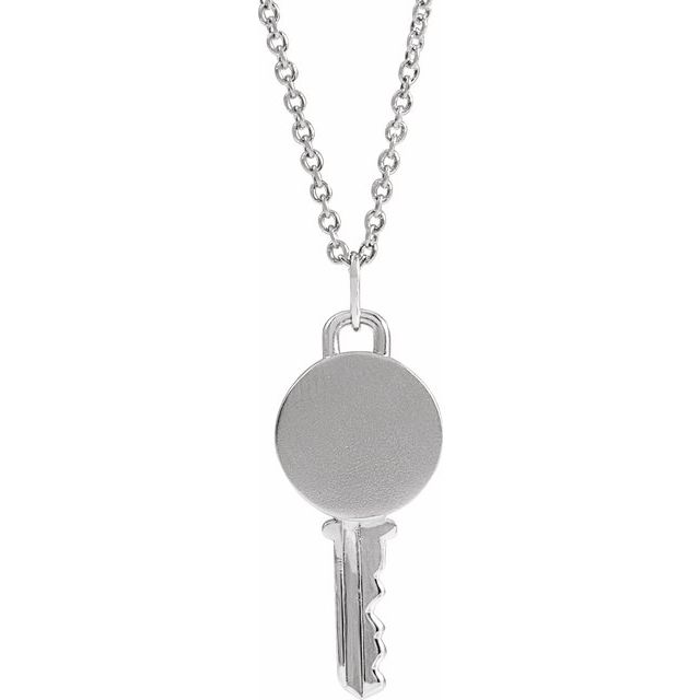Sterling Silver Engravable Key 16-18