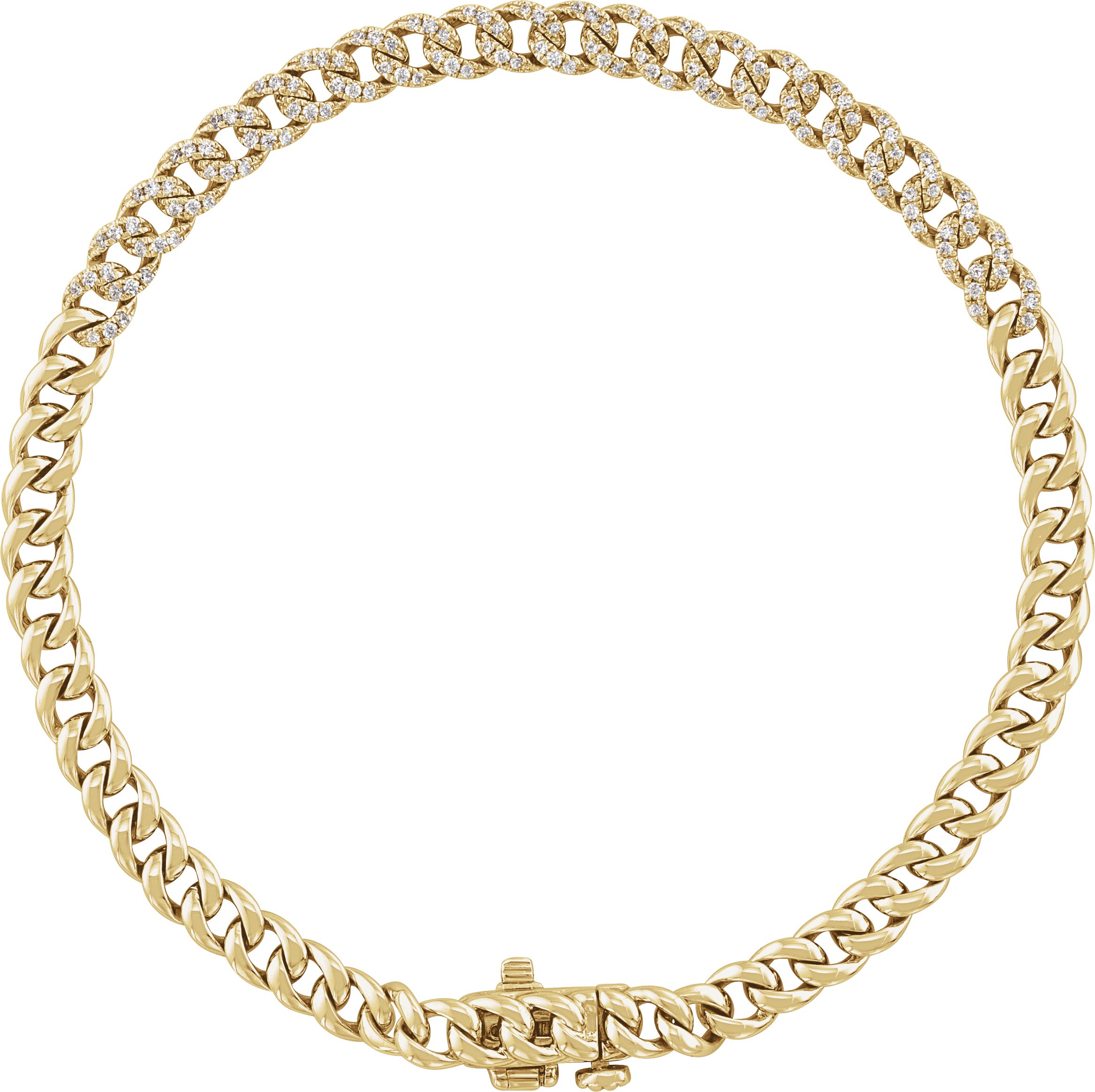 14K Yellow 1/2 CTW Natural Diamond Link 7 1/4" Bracelet