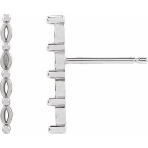 Platinum 2.5x1.25 mm Marquise Bar Earring Mounting