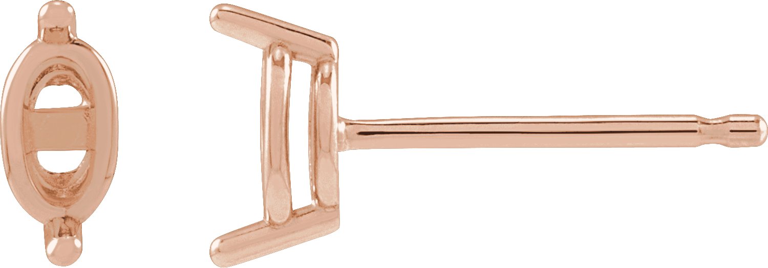 Oval 2-Prong Stud Earrings