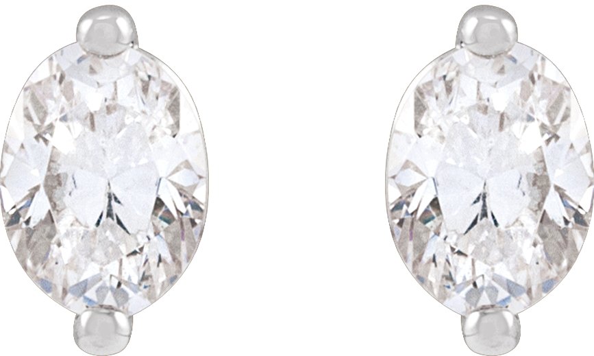 Alternative view of Oval 2-Prong Stud Earrings
