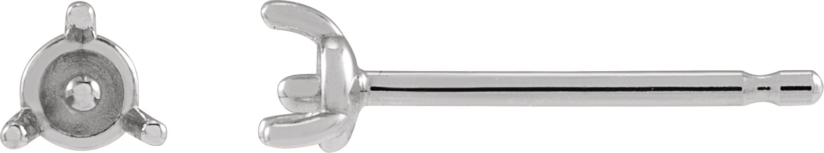Seed Pearl 3-Prong Stud Earrings