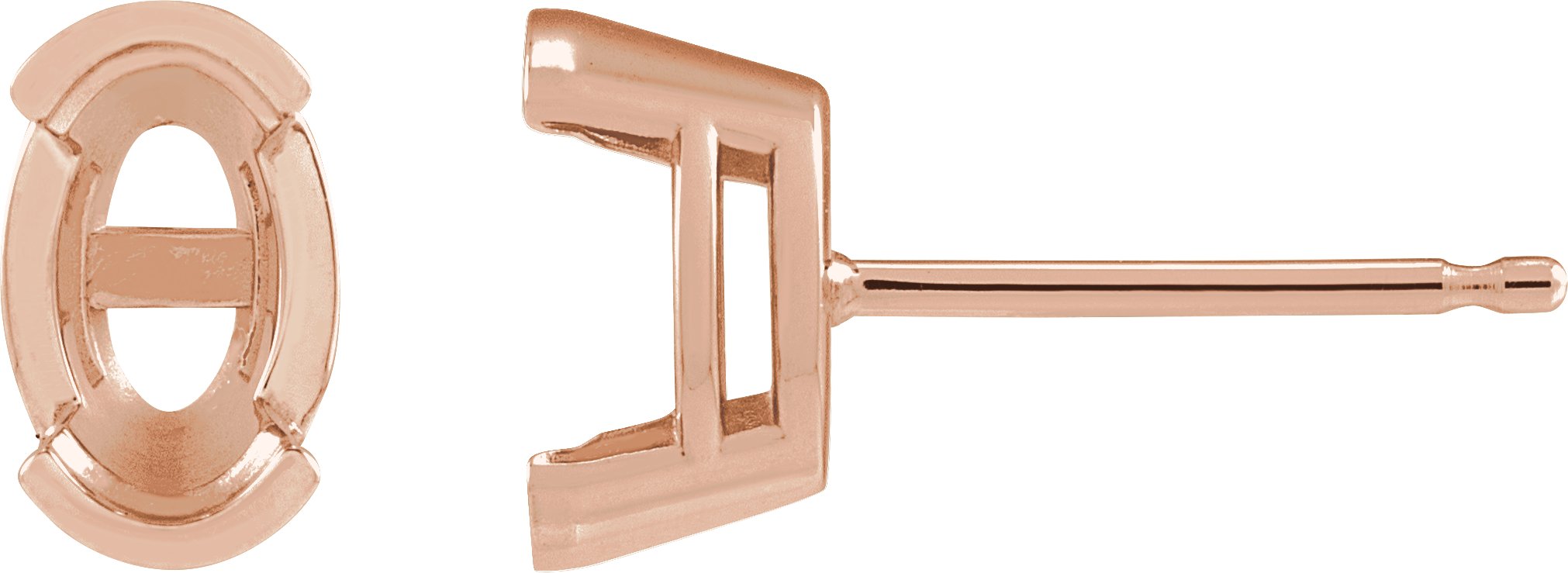 Half-Bezel Solitaire Stud Earrings
