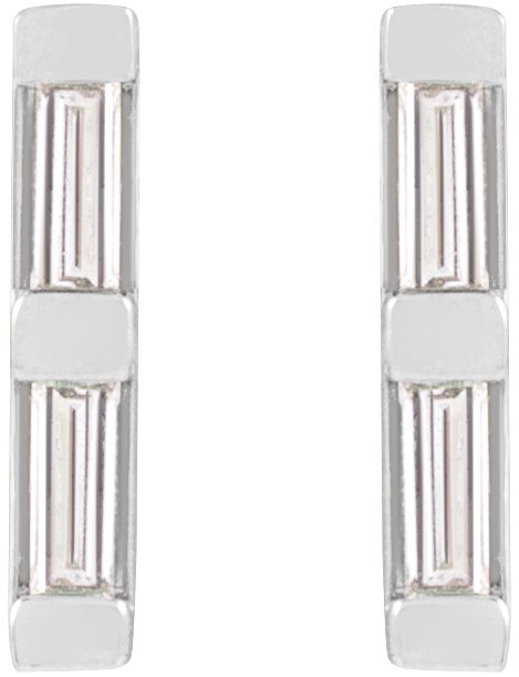 1/6 CTW Natural Diamond Bar Earrings view 2