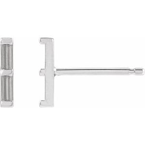 Sterling Silver 2.5x1 mm Straight Baguette Two-Stone Bar Earring Mounting