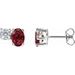 14K White Lab-Grown Ruby & 1/2 CTW Lab-Grown Diamond Earrings