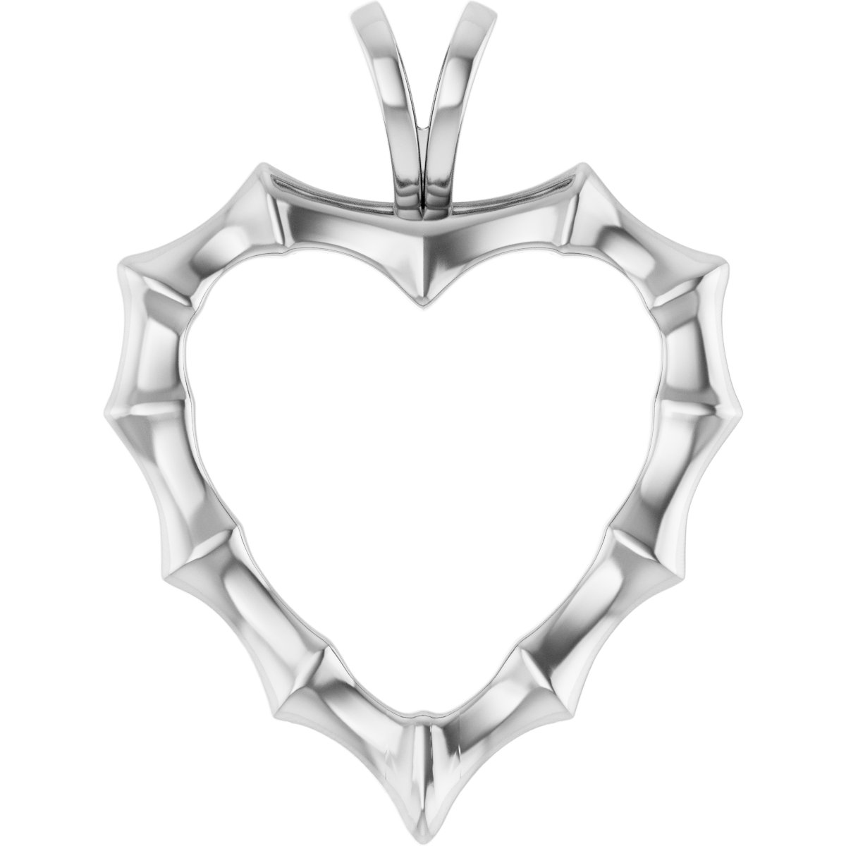 Sterling Silver Bamboo Heart Pendant