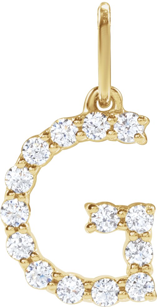 14K Yellow 1/5 CTW Lab-Grown Diamond Initial G Pendant