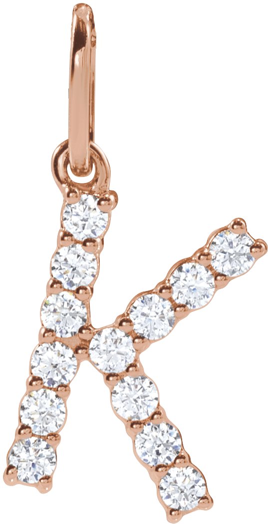 Letter K Rose Gold Diamond Bracelet