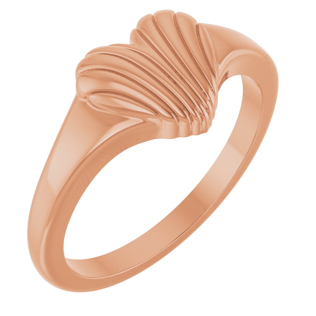 Ribbed Heart Ring