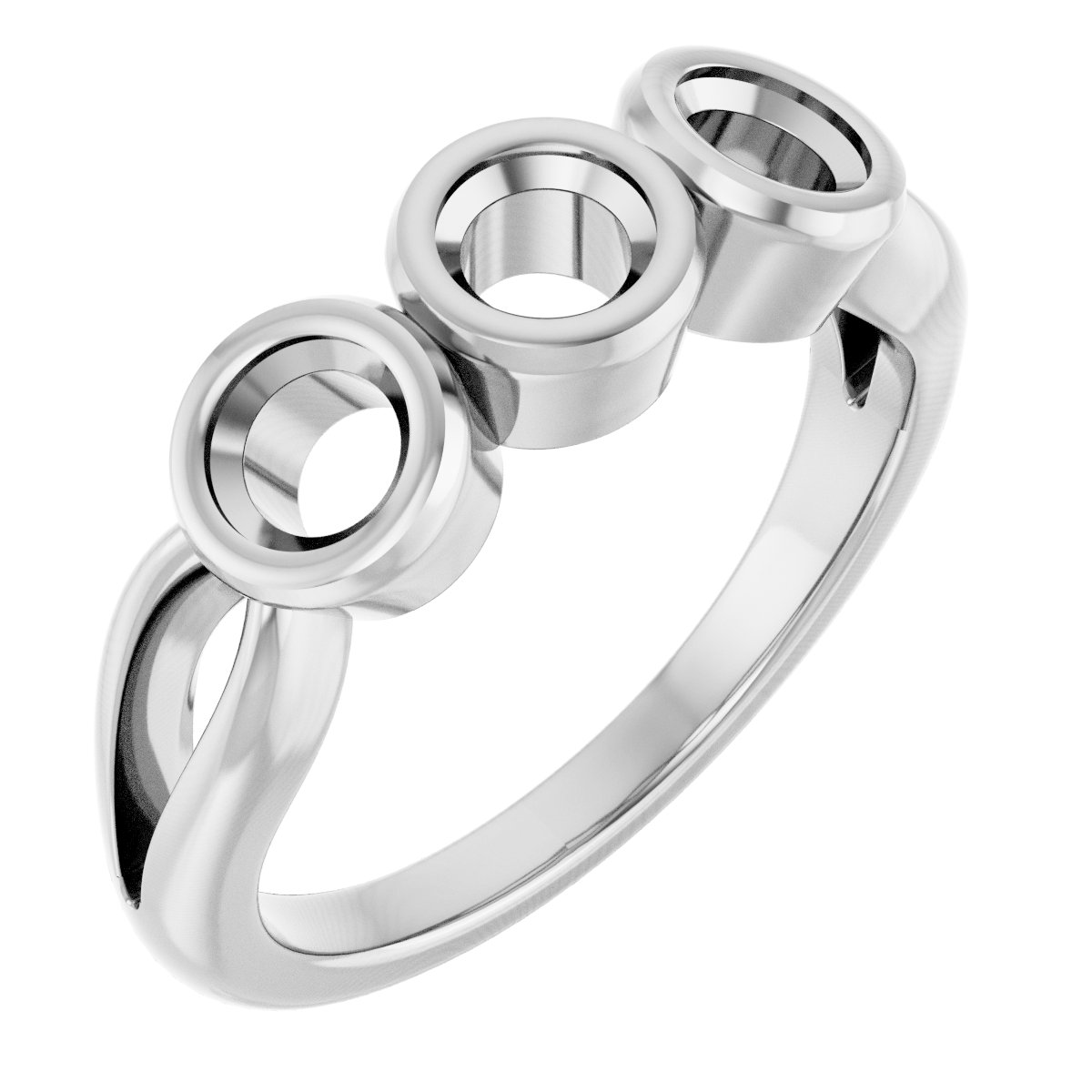 Bezel-Set Three-Stone Anniversary Band