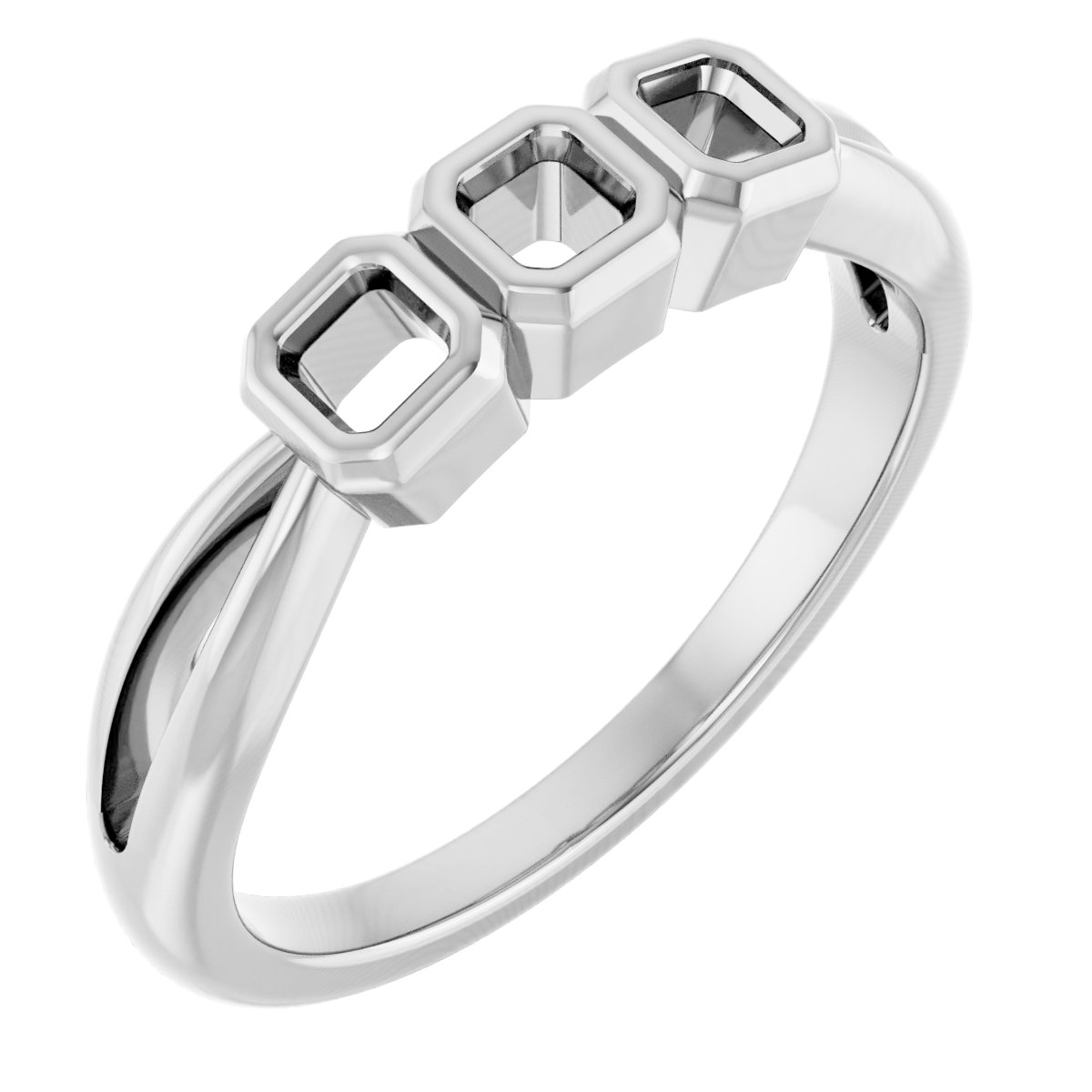 Bezel-Set Three-Stone Anniversary Band