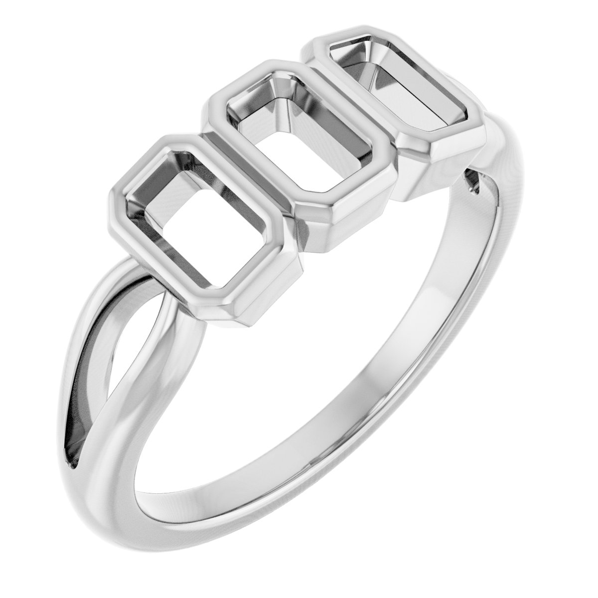 Bezel-Set Three-Stone Anniversary Band
