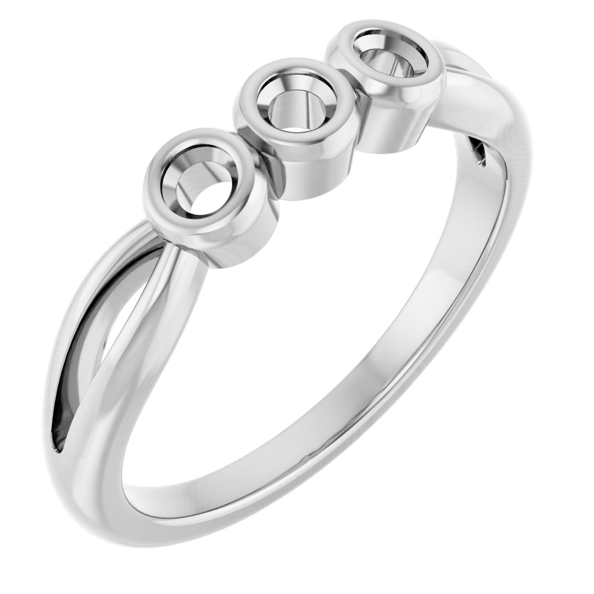 Bezel-Set Three-Stone Anniversary Band