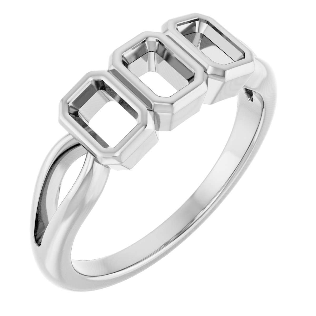 Bezel-Set Three-Stone Anniversary Band