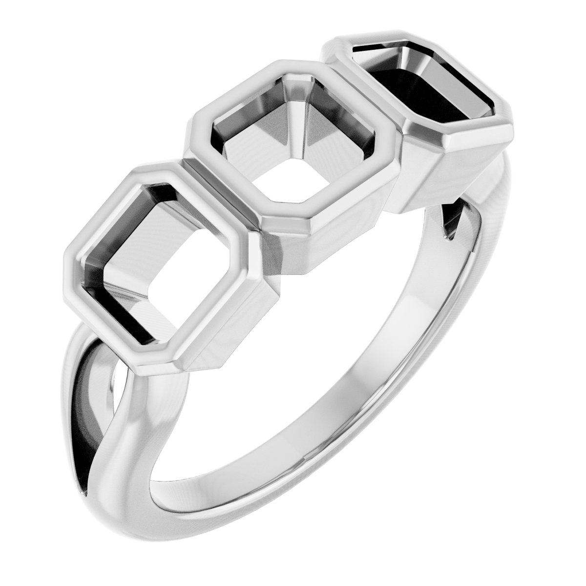 Bezel-Set Three-Stone Anniversary Band