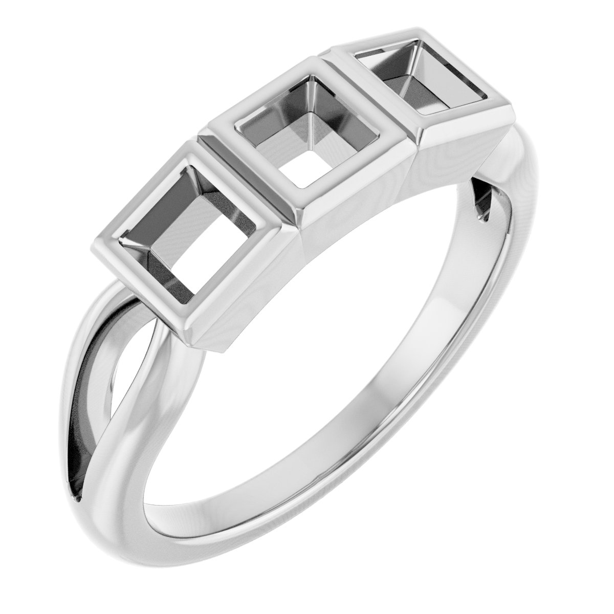Bezel-Set Three-Stone Anniversary Band