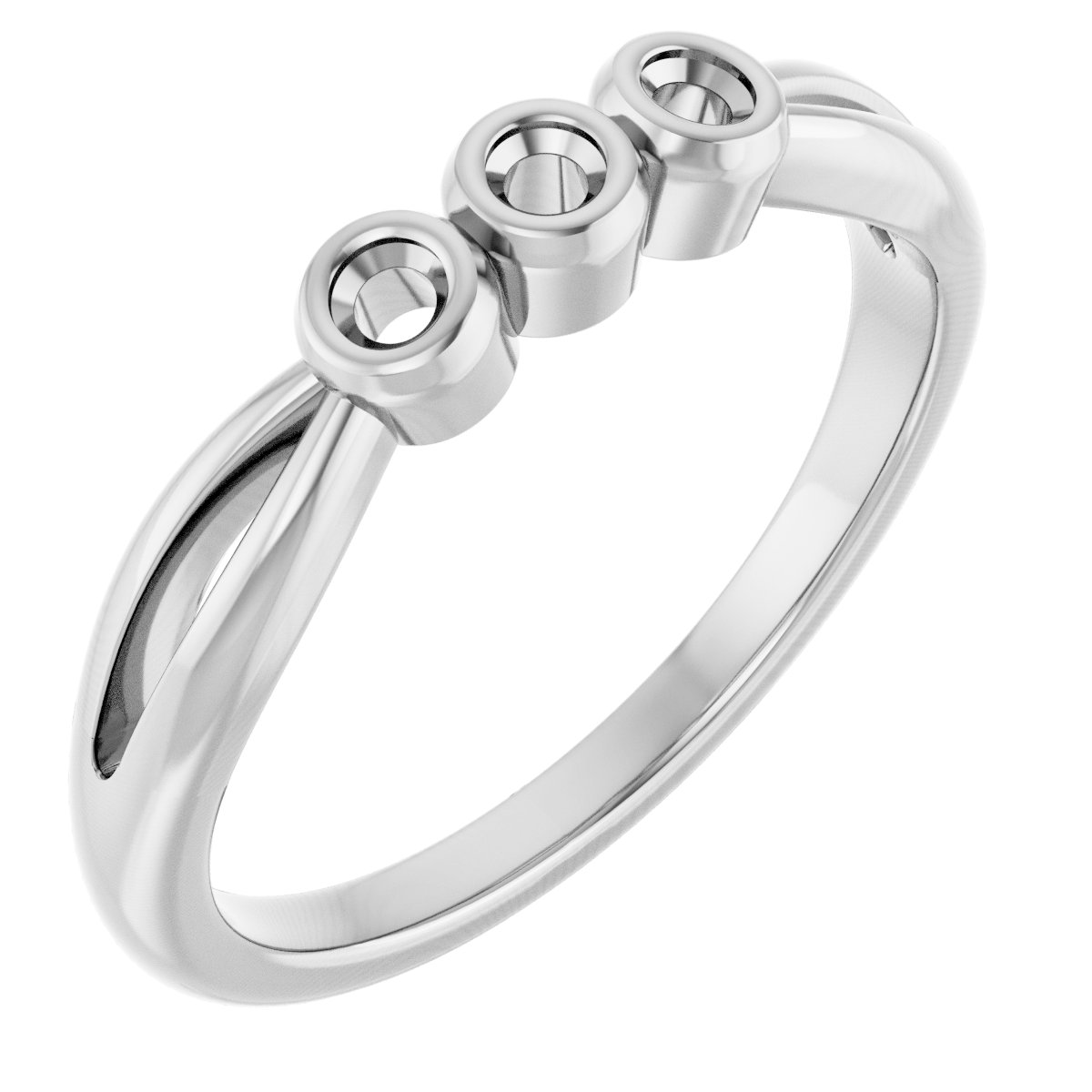 Bezel-Set Three-Stone Anniversary Band