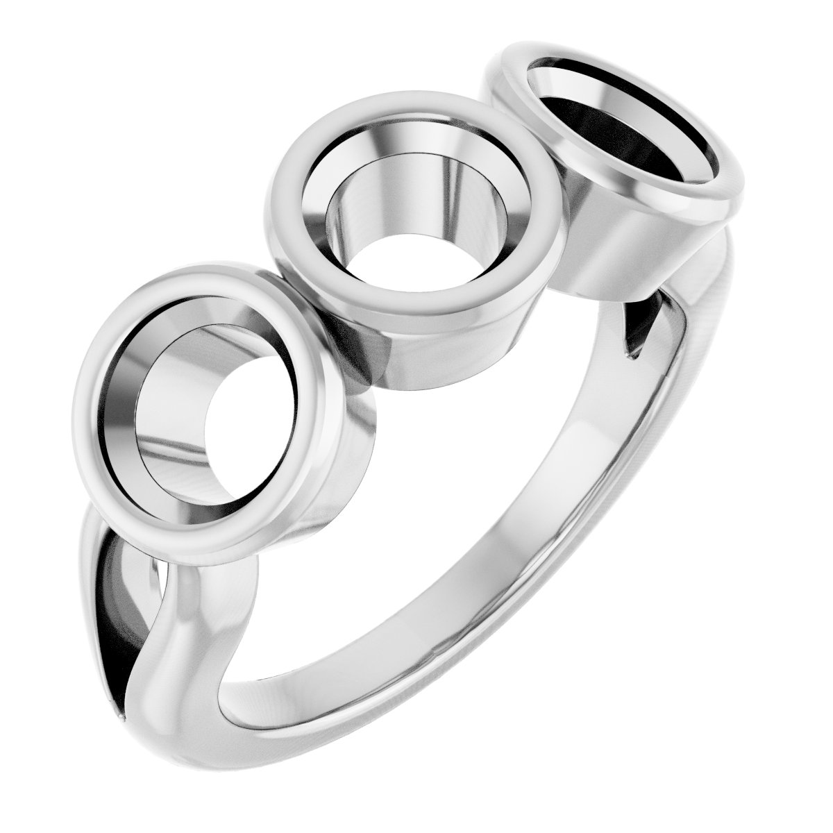 Bezel-Set Three-Stone Anniversary Band