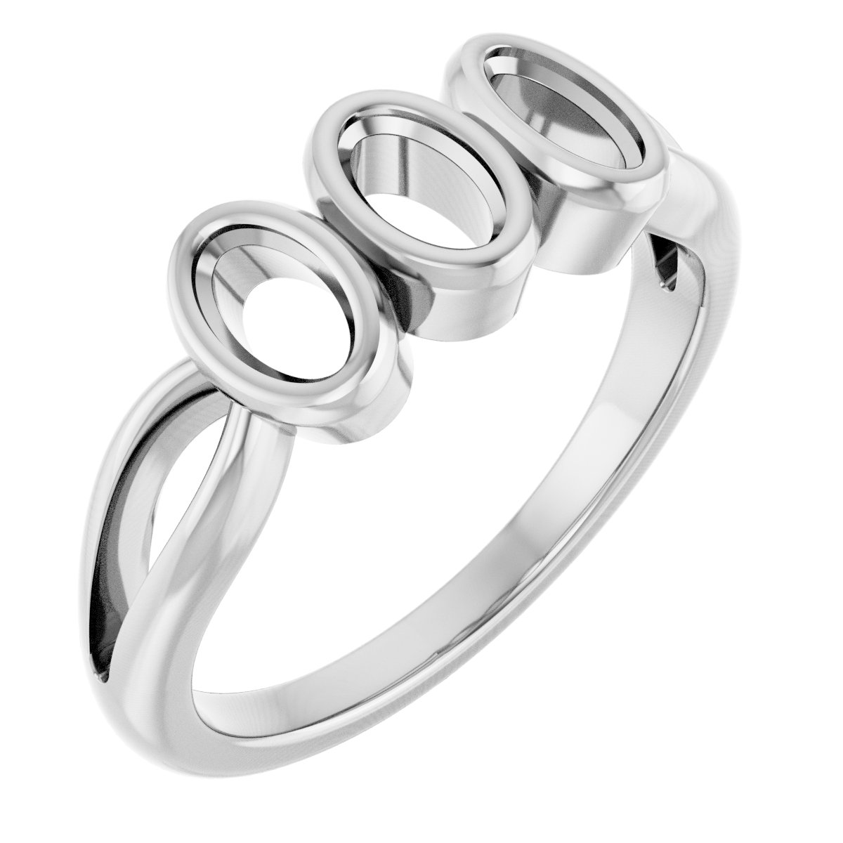 Bezel-Set Three-Stone Anniversary Band
