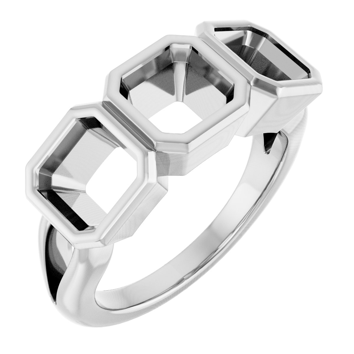 Bezel-Set Three-Stone Anniversary Band