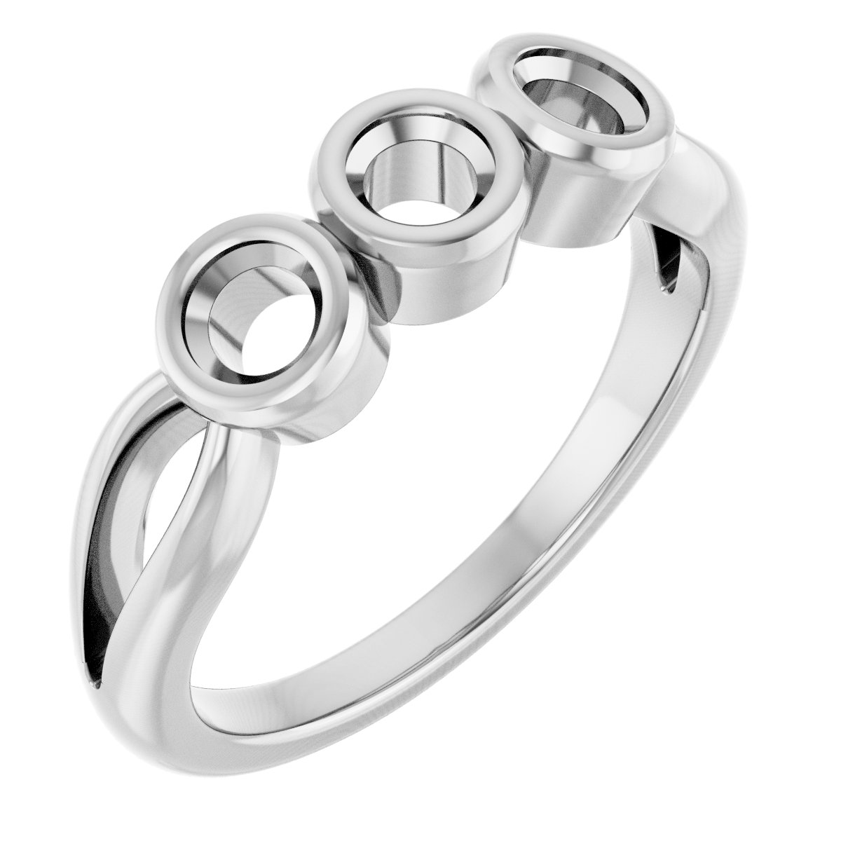 Bezel-Set Three-Stone Anniversary Band