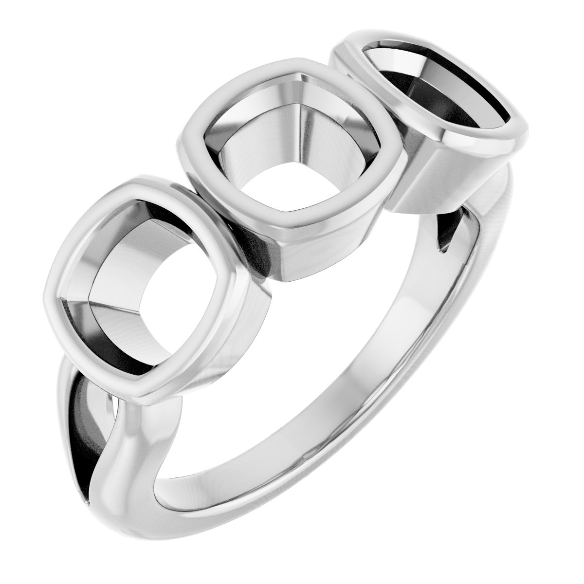 Bezel-Set Three-Stone Anniversary Band