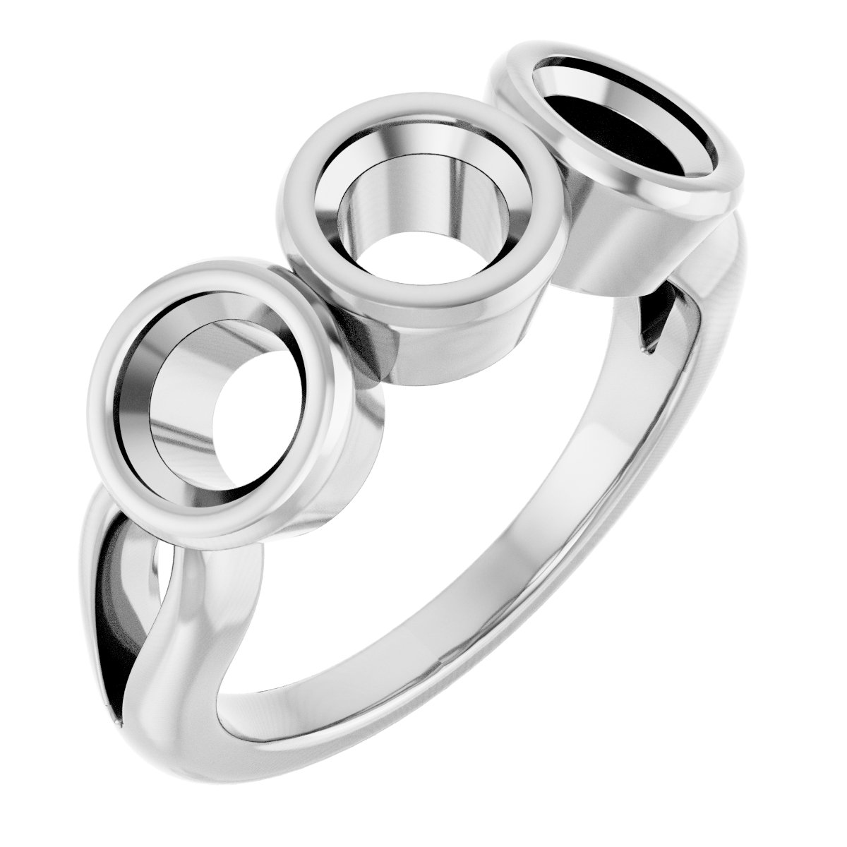Bezel-Set Three-Stone Anniversary Band