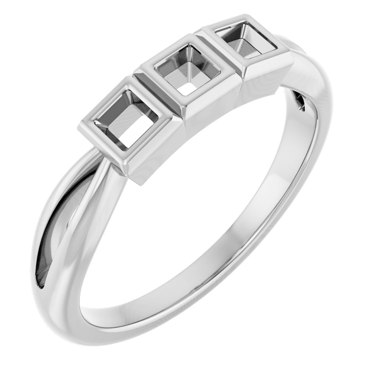 Bezel-Set Three-Stone Anniversary Band