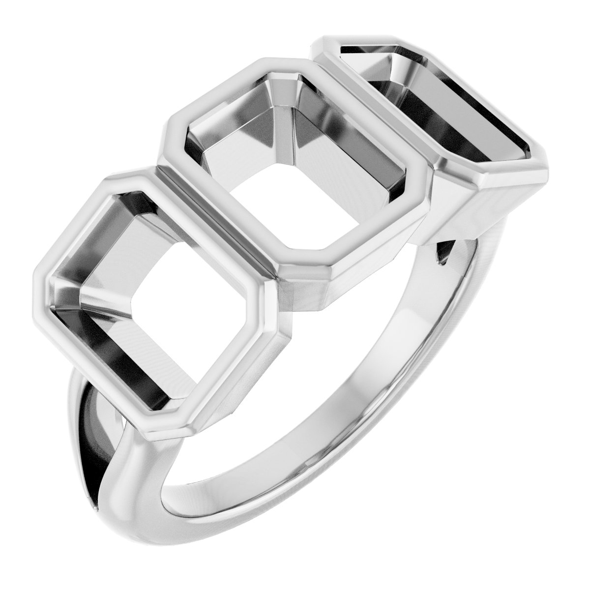 Bezel-Set Three-Stone Anniversary Band