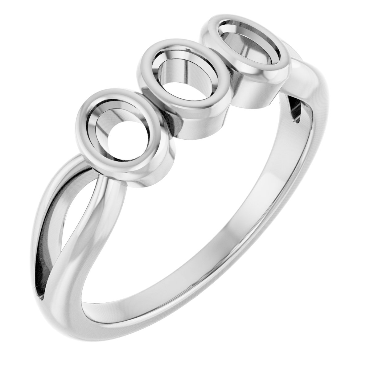 Bezel-Set Three-Stone Anniversary Band