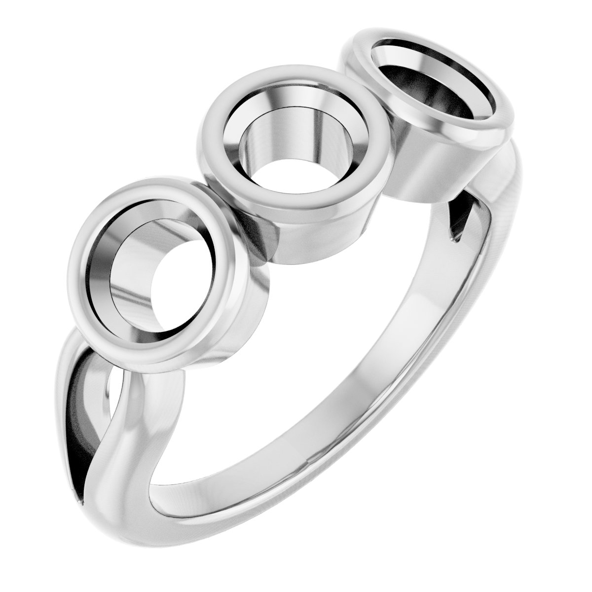Bezel-Set Three-Stone Anniversary Band