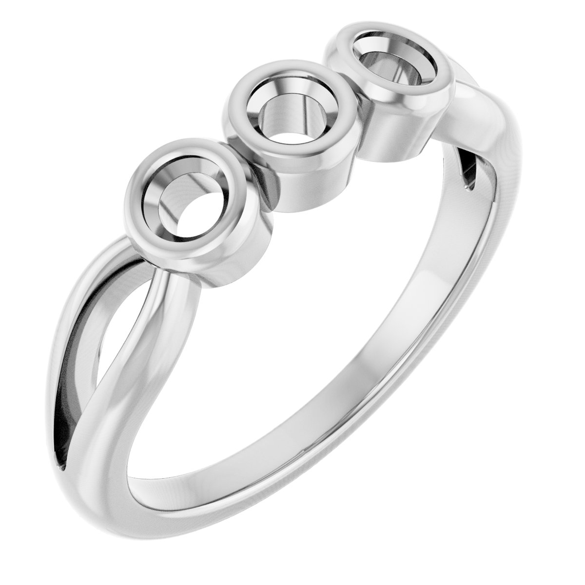 Bezel-Set Three-Stone Anniversary Band