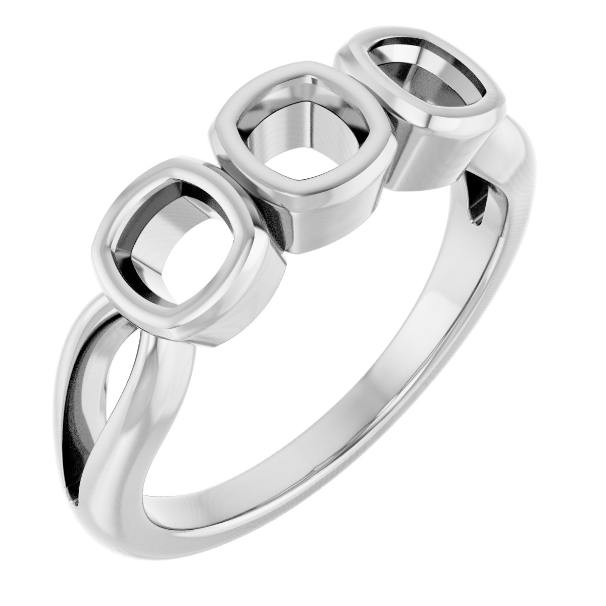Bezel-Set Three-Stone Anniversary Band