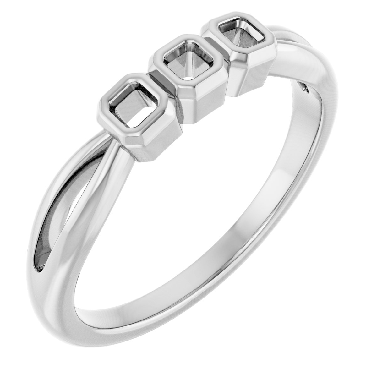 Bezel-Set Three-Stone Anniversary Band