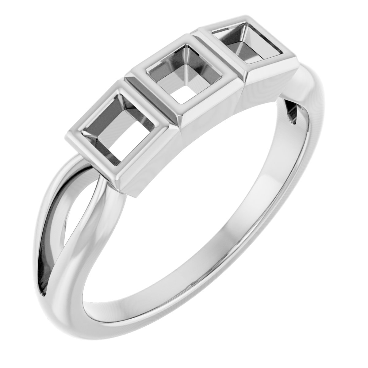 Bezel-Set Three-Stone Anniversary Band