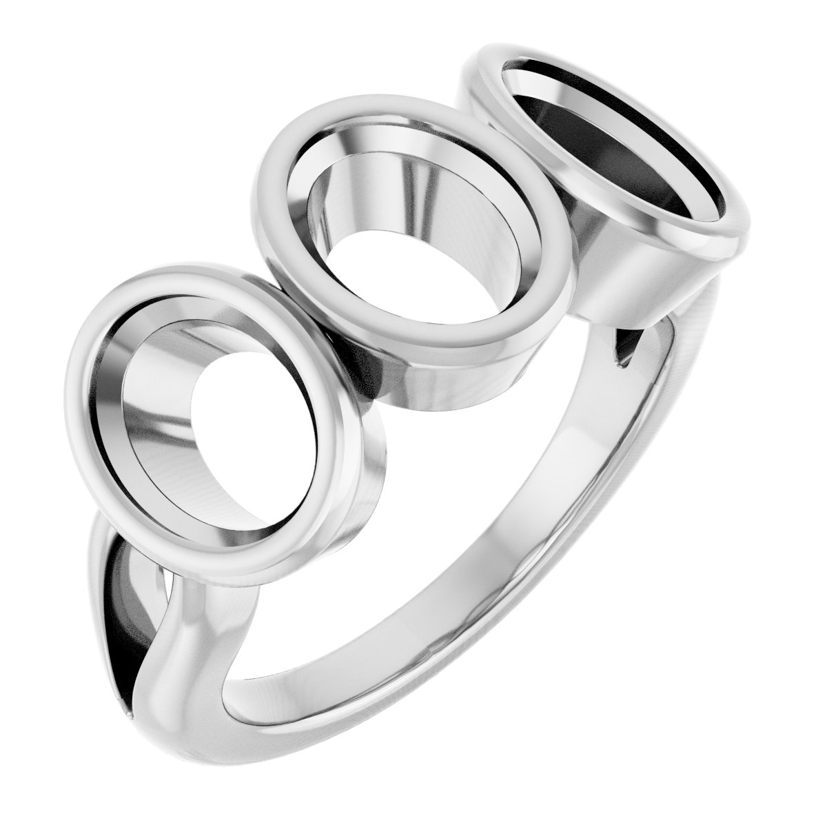 Bezel-Set Three-Stone Anniversary Band
