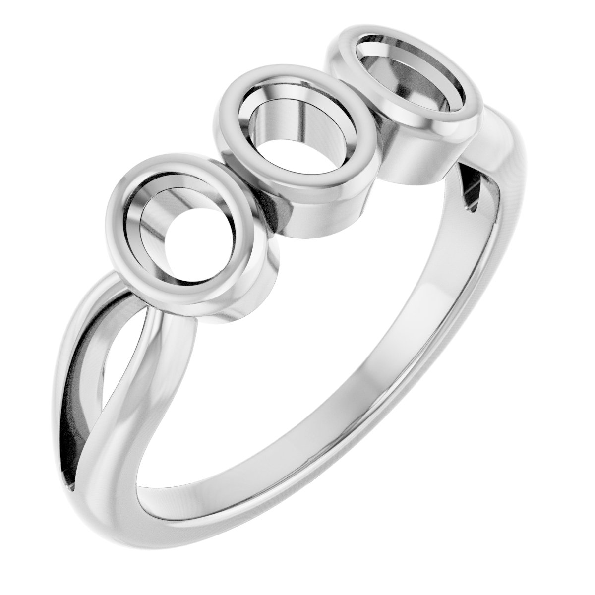 Bezel-Set Three-Stone Anniversary Band